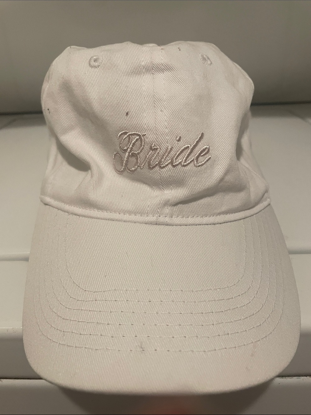Embroidered 'Bride' White Baseball Cap